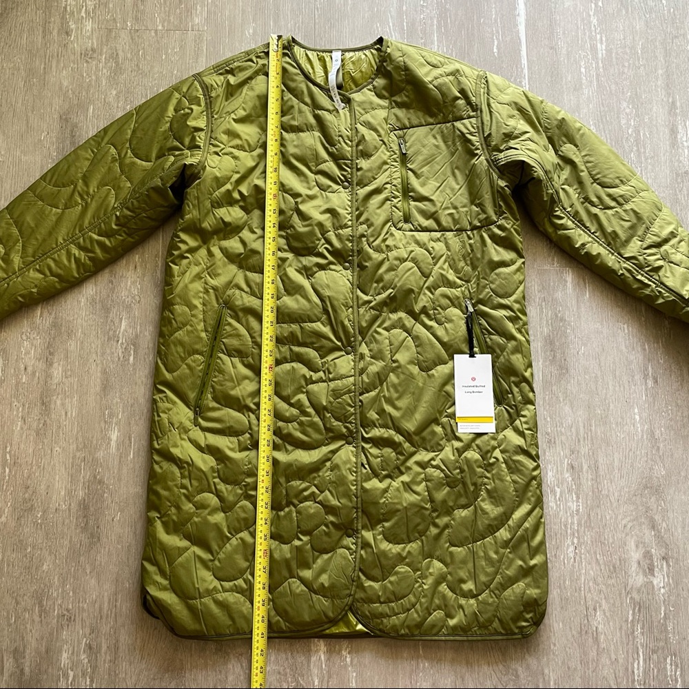 Sold Lululemon Insulated Quilted Long Bomber - Juniper Green - Picture 6 of 10